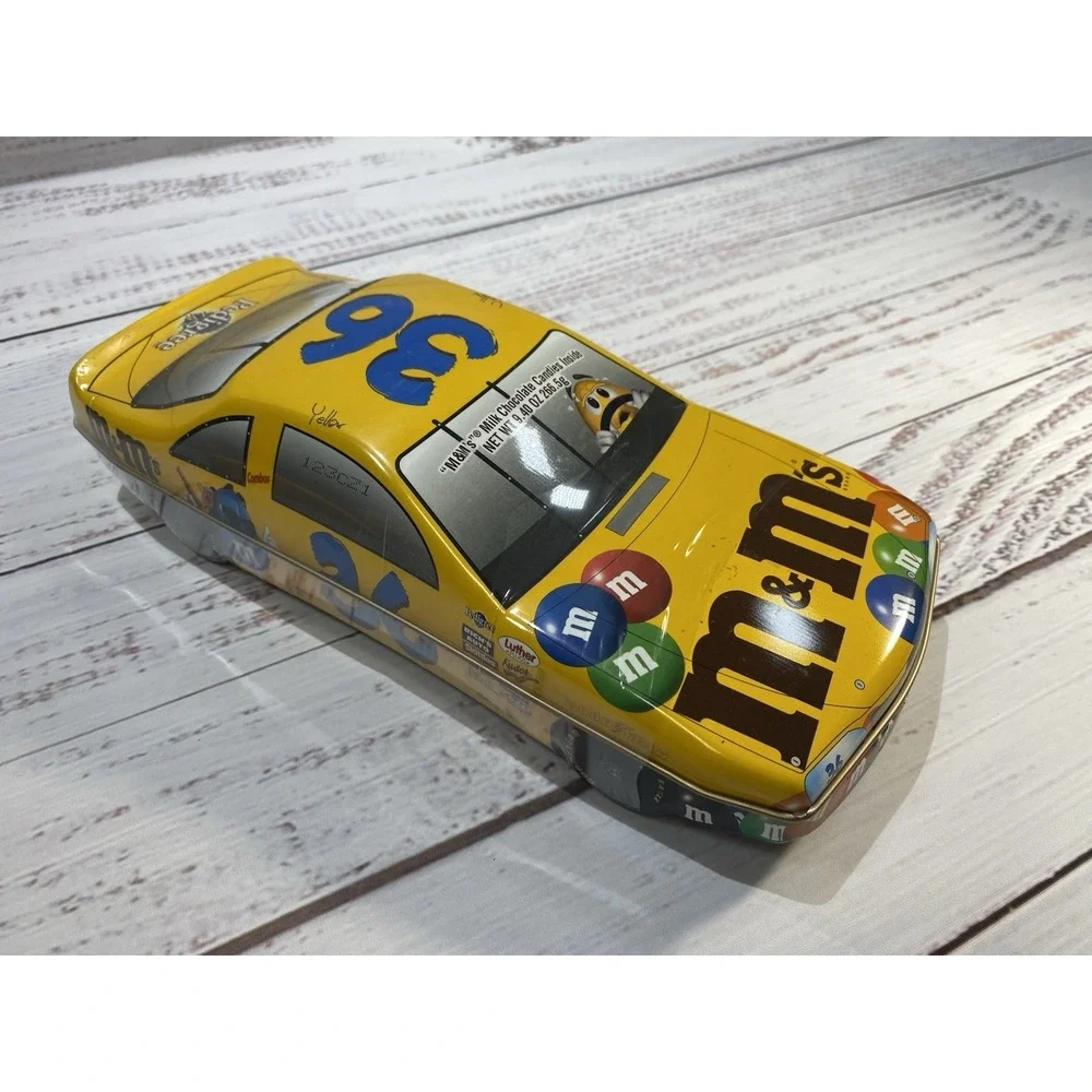 M&M NASCAR Metal‎ Tin Ernie Irvan/Ken Schaefer Race Car Container
